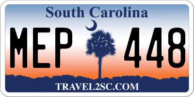 SC license plate MEP448