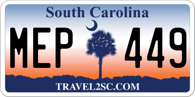 SC license plate MEP449