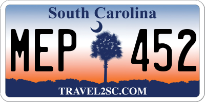 SC license plate MEP452