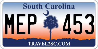 SC license plate MEP453