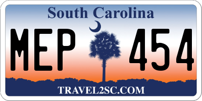 SC license plate MEP454