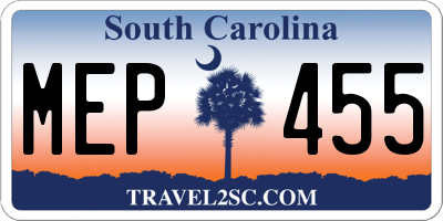 SC license plate MEP455