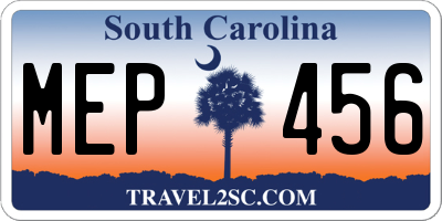 SC license plate MEP456