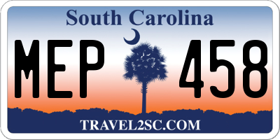 SC license plate MEP458
