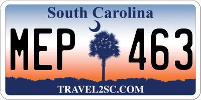 SC license plate MEP463