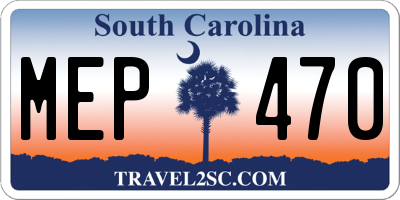 SC license plate MEP470