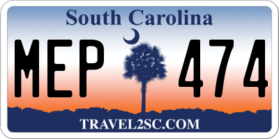 SC license plate MEP474