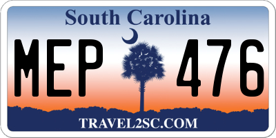 SC license plate MEP476
