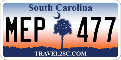 SC license plate MEP477