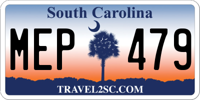 SC license plate MEP479