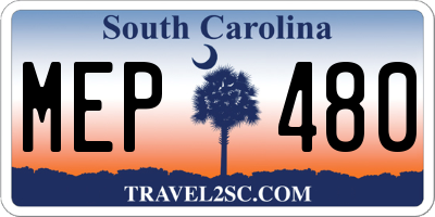 SC license plate MEP480