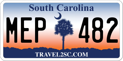 SC license plate MEP482