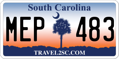 SC license plate MEP483
