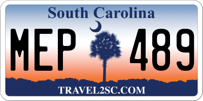 SC license plate MEP489