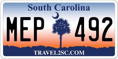 SC license plate MEP492