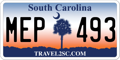 SC license plate MEP493