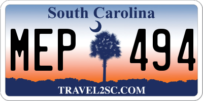 SC license plate MEP494