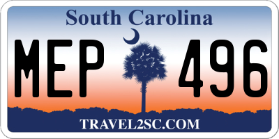 SC license plate MEP496