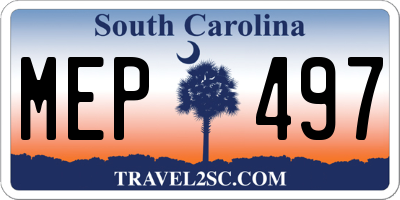 SC license plate MEP497
