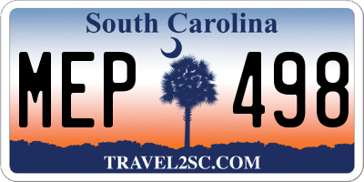 SC license plate MEP498