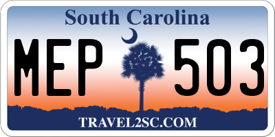 SC license plate MEP503