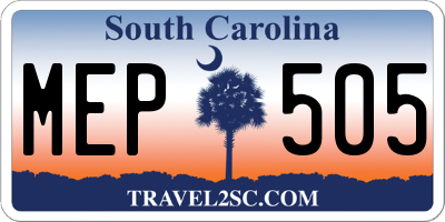 SC license plate MEP505