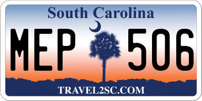 SC license plate MEP506