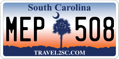SC license plate MEP508