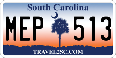 SC license plate MEP513