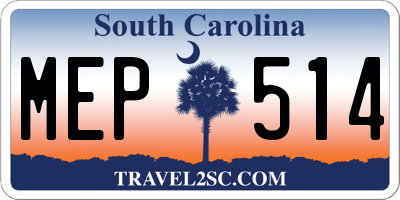 SC license plate MEP514