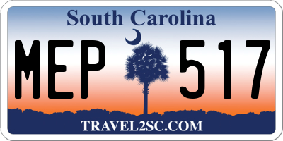 SC license plate MEP517