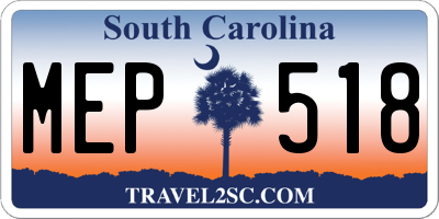 SC license plate MEP518