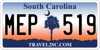 SC license plate MEP519