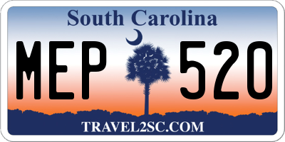 SC license plate MEP520