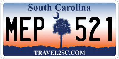 SC license plate MEP521