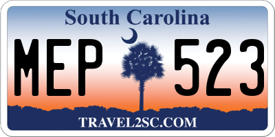 SC license plate MEP523
