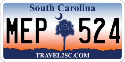 SC license plate MEP524