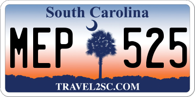 SC license plate MEP525