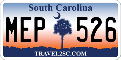 SC license plate MEP526