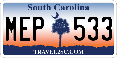 SC license plate MEP533