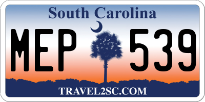 SC license plate MEP539