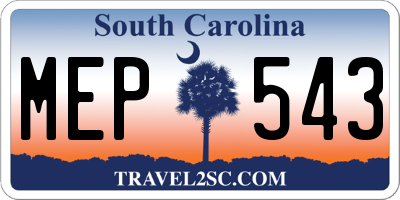 SC license plate MEP543
