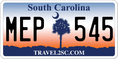 SC license plate MEP545
