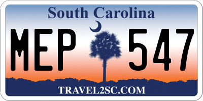 SC license plate MEP547
