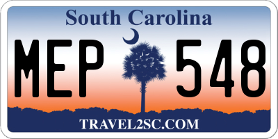 SC license plate MEP548