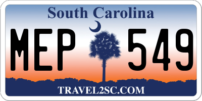 SC license plate MEP549
