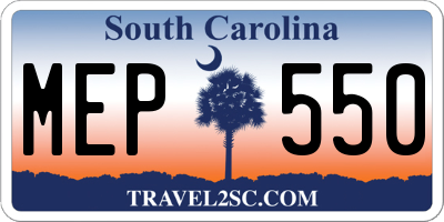 SC license plate MEP550