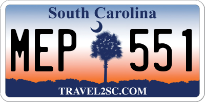 SC license plate MEP551