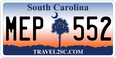 SC license plate MEP552