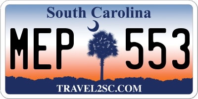 SC license plate MEP553